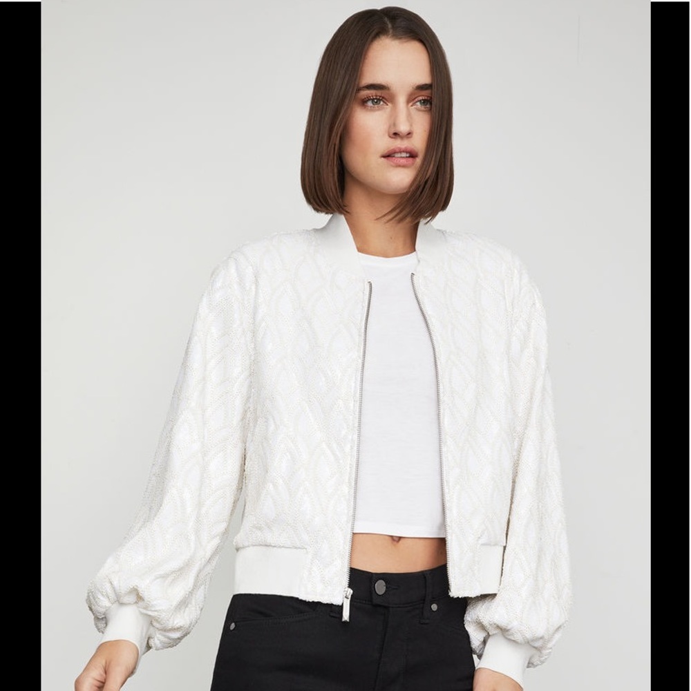 NWT BCBGMAXAZRIA Bella Sequin Bomber Jacket $268